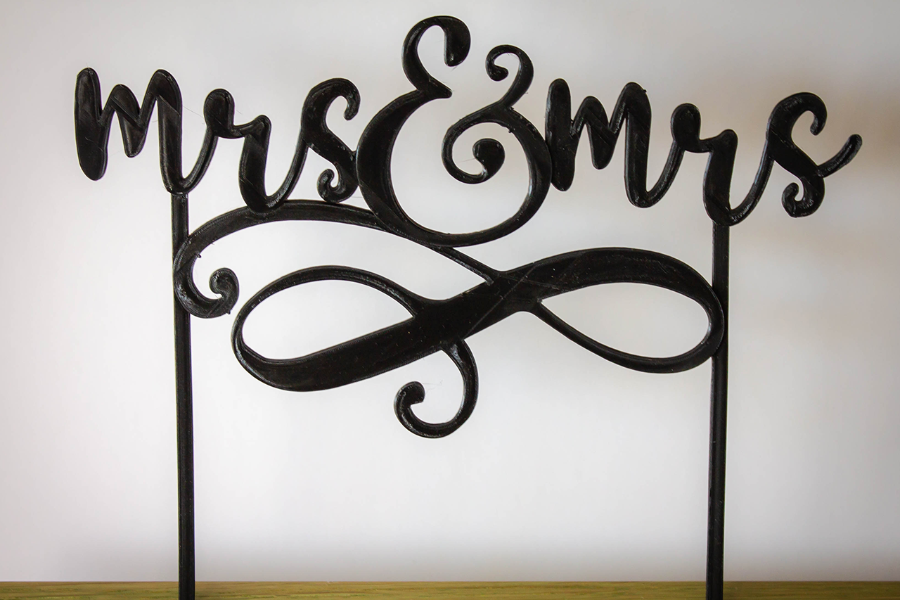 Mrs & Mrs cake topper